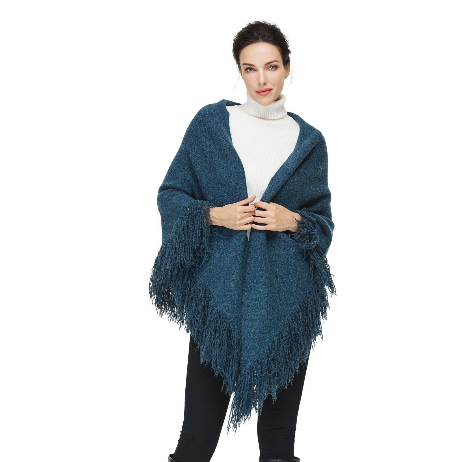 3129 Womens Wool Scarf With Tassel Pashmina Shawls And Wraps For Evening